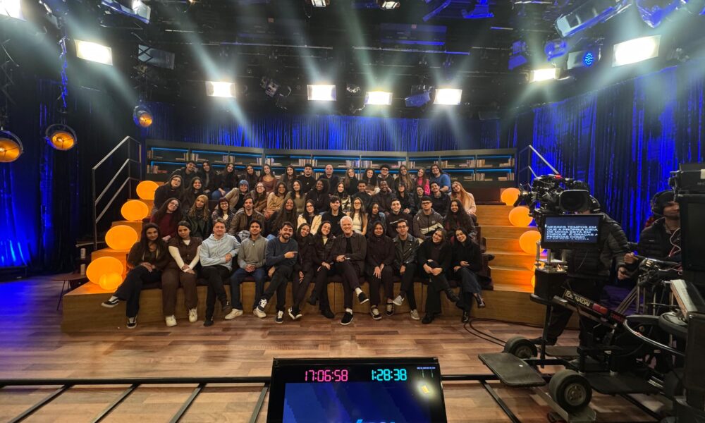 Conversa com Bial e alunos na plateia