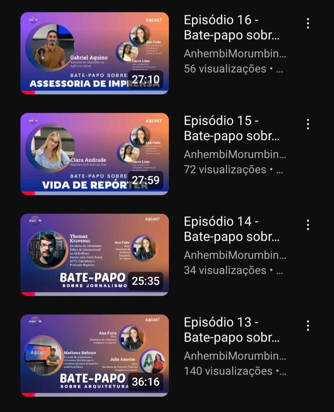 AGCAST entrevista com alunos